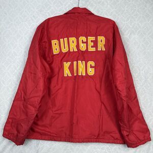 Rare 50s 60s Burger King Jacket Mens L Red Employee Uniform Retro Vtg USA Made